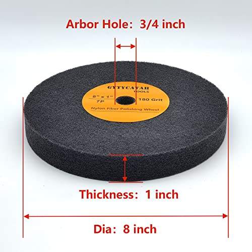 8" Deburring Wheel, Nylon Fiber Polishing Wheels, 7P - style: 8" x 1" x 3/4"
