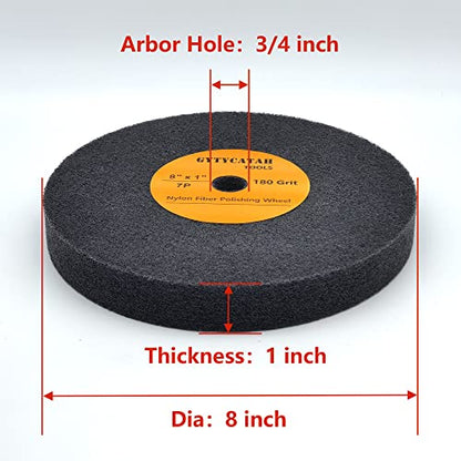 8" Deburring Wheel, Nylon Fiber Polishing Wheels, 7P - style: 8" x 1" x 3/4"