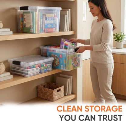 Superio 21 Quart Clear Plastic Storage Boxes with Lids, Stackable Organizer Containers, BPA-Free Storage Bins for Home, Office, School & Dorm, 1 Pack - size: 21 Quarts