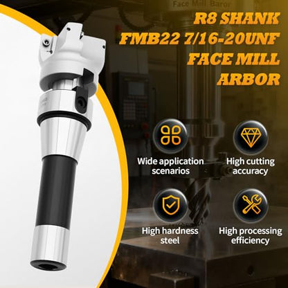 R8 FMB22 7/16-20UNF Face Mill Arbor 400R 50MM Shell Mill Cutter