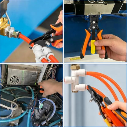 Air Line Removal Tool Pliers, Push to Connect Fittings Disconnect Tool for Air Hose, Quick Connect Pneumatic Fitting Release Plier for Automotive & Industrial Use (1/4" & 5/16" (6mm, 8mm)) - color: 6pcs Pneumatic Fitting