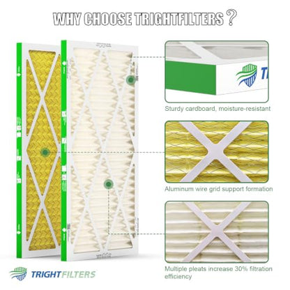 TRIGHTFILTERS 14x24x1 Air Filter MERV 11 HVAC Furnace Filter Pleated 2 Pack - size: 14x24x1