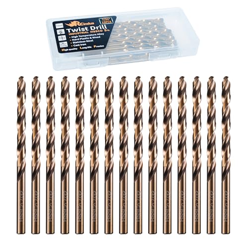 (15PCS) 7/32" Cobalt Drill Bit, HSS M35 Metal Drill Bits for Steel, Stainless Steel, Cast Iron, Hard Plastic and Wood - size: 7/32 15PCS Cobalt