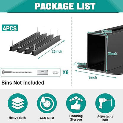 EVERHANGER Ceiling Storage Rack, Heavy Duty Overhead Garage Storage Rack - style: For 3 Bins