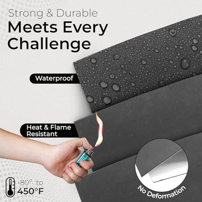 Exactly Rubber - Black Silicone Sheet with PSA Adhesive, 60A Durometer Rubber Mat, Gasket Material, -80 to 450°F Temperature Resistance, 350% Elongation Rubber Sheet, Made in The USA, 1/16 x 9” x 24” - size: 1/16 x 9 x 24