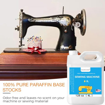 OAIEGSD 128oz Fine Light Sewing Machine Oil and Lubricant, Clear & Odorless - size: 128oz