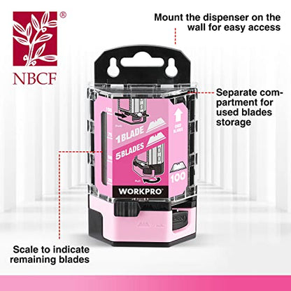 WORKPRO 100-Pack Utility Knife Blades - style: SK5(pink)