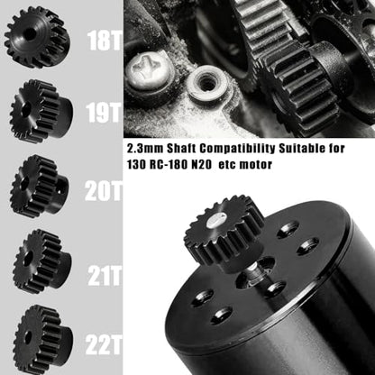 Hardened Steel 0.5M Pinion Gear 18T 19T 20T 21T 22T 2mm Shaft for RC Car, Compatible with ARRMA 1/14 Typhoon 1/16 Mojave 1/18 Granite, Losi 1/12, 0.5Mod 13T-27T Gear for Brushed Brush-Less Motors - size: 18-22T