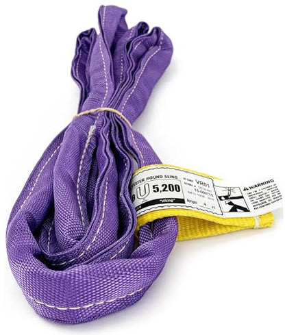 Chenango Supply USA Made VR1 4ft Purple Round Polyester Sling - size: 4 ft