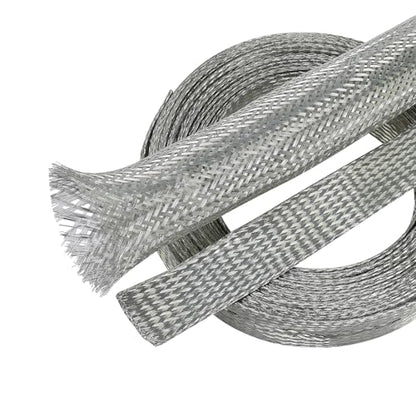 Wire Shielding Sleeve EMI RFI ESD Tinned Copper Metal Braid Ground Strap Electronics Cable Wrap Mesh Signal Interference Screening 7/16" ID (11/16 inch - 26ft) - size: 11/16 inch - 26ft
