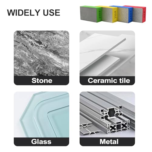 4pcs Diamond Hand Polishing Pads, Diamond Sanding Pads 60#,100#,200#,400# for Ceramic Tile Glass Grinding,Plane Sanding Blocks Polishing - color: Plane, size: 60# 100# 200# 400#