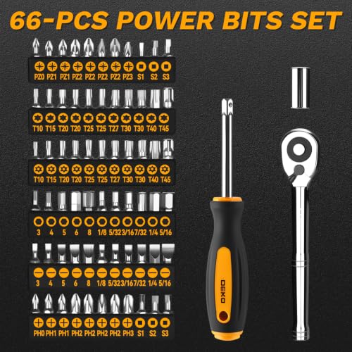 DEKOPRO Mechanic Tool Set & Socket Wrench Set, 226 Pcs Car Tool Kit with Storage Tool Box, 1/4" 3/8" 1/2" Drive, SAE/Metric, w/Ratchet Wrench, Ext. Bars, Hex Keys, for Auto/Moto Repair