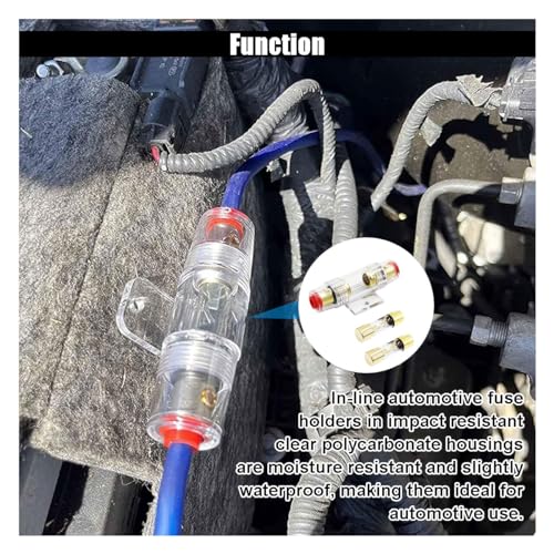 smilfuy 4-8 Gauge AWG in-line Fuse Holder with 2 100A AGU Fuses - size: 3PCS