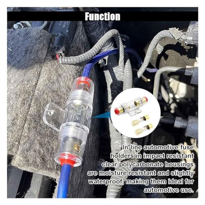 smilfuy 4-8 Gauge AWG in-line Fuse Holder with 2 100A AGU Fuses - size: 3PCS
