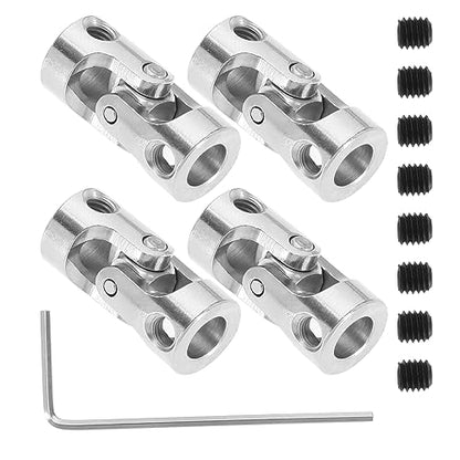 ECSiNG 4Pcs 6mm to 6mm Metal Shaft Coupling Universal Joint Shaft Coupling Flexible Coupling Connector Accessories for Model Car Ships Robots - size: 24mmx11mm