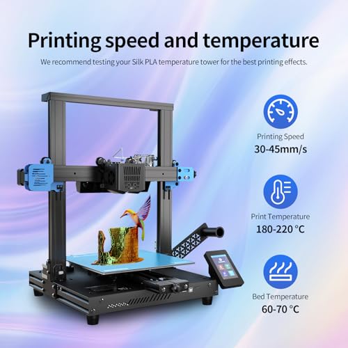 GIANTARM Silk PLA Tri Color Filament 1.75mm 1kg (2.2lb), Metallic Shiny Triple Color Blue/Purple/Black Silk PLA Filament, ±0.02mm Accuracy, Neatly Wound, Non-Clogging, Blue & Purple & Black - color: Blue Purple Black