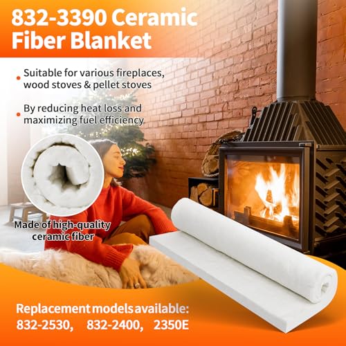 Ceramic Fiber Blanket 24"x26"x1" Thick, 2400F Fireproof Insulation 832-3390