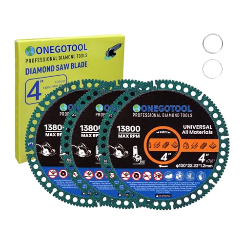 4 inch Indestructible Cutting Discs for Angle Grinder 7/8" Blades Cut Off Wheels Tool Diamond Metal rebar Porcelain Tile Granite Marble Smooth Cutter (3pcs) - size: 4"