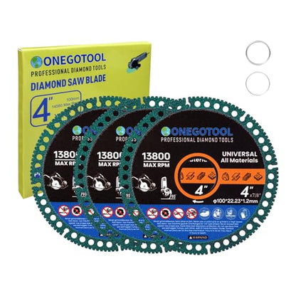 4 inch Indestructible Cutting Discs for Angle Grinder 7/8" Blades Cut Off Wheels Tool Diamond Metal rebar Porcelain Tile Granite Marble Smooth Cutter (3pcs) - size: 4"