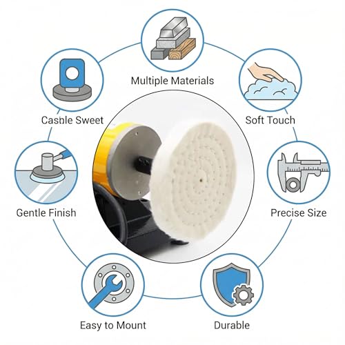 8 Inch White Cotton Buffing Wheel with 5/8" Arbor Hole - style: 8" White Cotton Wheel