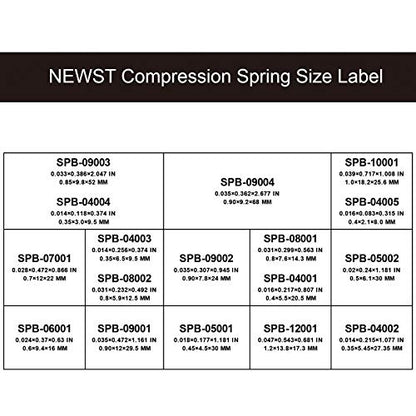 Compression Springs NEWST Spring Assortment Kit | Stainless Steel Springs | 17 Different Sizes 148 Piece Spring Assortment with Case
