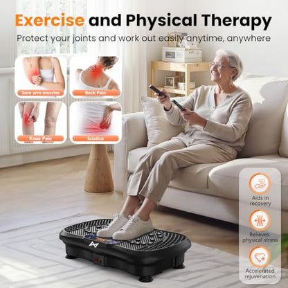 AXV Vibration Plate Exercise Machine Fitness Platform Body Vibrating Board - color: SLIM.BLACK
