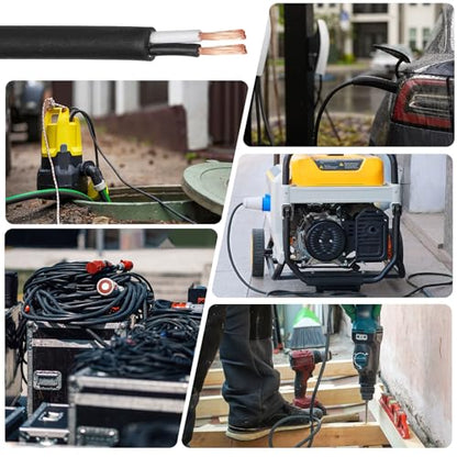 MECCANIXITY 14/2 SJOOW Electrical Wire Cable 10ft 14 AWG 2 Conductor UL - size: 14AWG*10ft, style: 2 Conductor