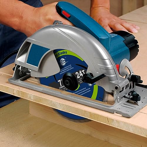 EZee 7-1/4 Inch 24 Teeth with 5/8 Inch Arbor Circular Saw Blades,0.06 Inch Thin Kerf,Tungsten Carbide Tipped(TCT) ATBR Teeth Fine Finish for Various Wood Cutting,Framing,Max RPM 8300(1-Pack) - size: 7-1/4" 24T (1-pack)