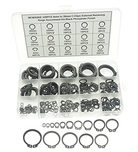 320PCS Metric C-Clips External Retaining Rings 4-28mm DIN471 Kit