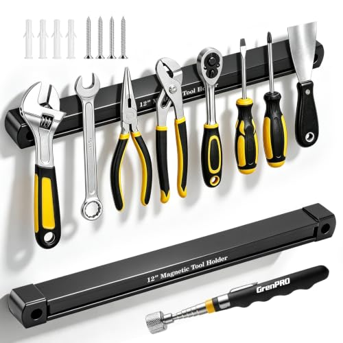 GRENPRO Double-Sided Magnetic Tool Holder, 12" Magnetic Tool Bar, 110 lb - size: 12inch