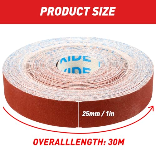 Emery Cloth Roll 240 Grit 1" x 98' for Metal & Wood - size: 240 Grit