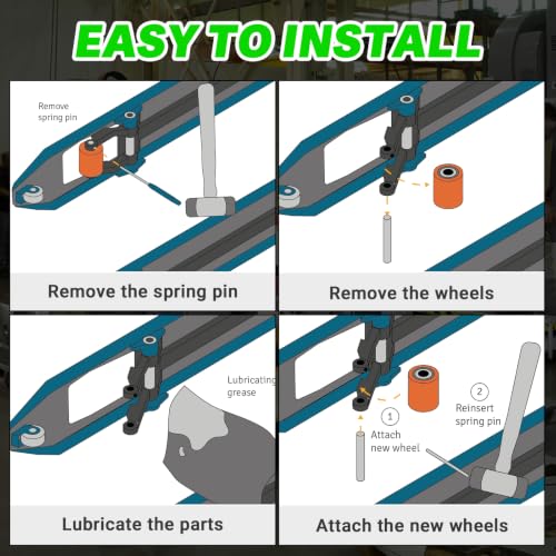LEAPTREND Load Wheel Kit Compatible with Crown Model WP 3000 Electric Pallet Jack Lift Truck, Includes Axles & Bearings & Fasteners