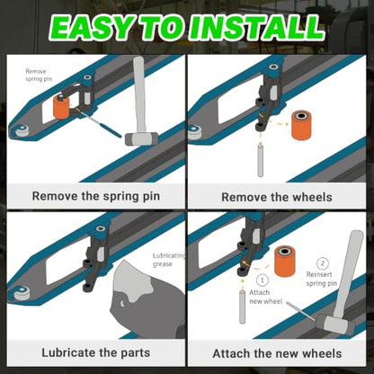 LEAPTREND Load Wheel Kit Compatible with Crown Model WP 3000 Electric Pallet Jack Lift Truck, Includes Axles & Bearings & Fasteners