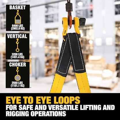 DEWALT 2"×12', 1-Ply, Type 3, Class 7 Heavy-Duty Lifting Sling, 2-Pack - size: 2” x 12’, style: 2 Pack