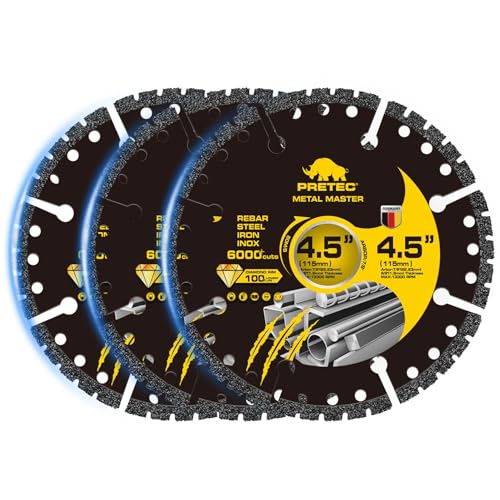 4 1/2" Diamond Cut Off Wheels, Angle Grinder Cutting Disc for Metal, 3PCS - size: 4 1/2 INCH