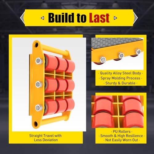 Car Dolly 15T 33000lbs Capacity Cargo Trolley 9 Rollen Machine Dolly Skate Machinery Mover Pallet Buster Trailer Dolly Furniture Dolly Motorcycle Dolly Heavy Duty Industrial Moving Equipment