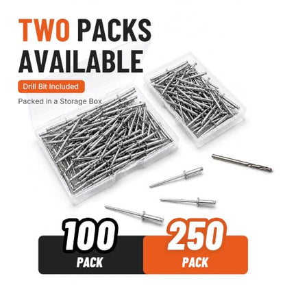 1/4 x 1 304 Stainless Blind Rivets 100 Pack - color: Stainless Steel, size: 1/4 x 1"