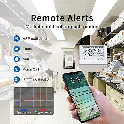 무선 원격 스마트 WS1 Pro + 토양 온도 습기 + 온도 습도 주변 조명 센서 2.4GHZ Wi-Fi 무료 24/7 경고 및 기록 데이터 로거 모니터 어디서나 IFTTT - style: WS1 Pro + Soil