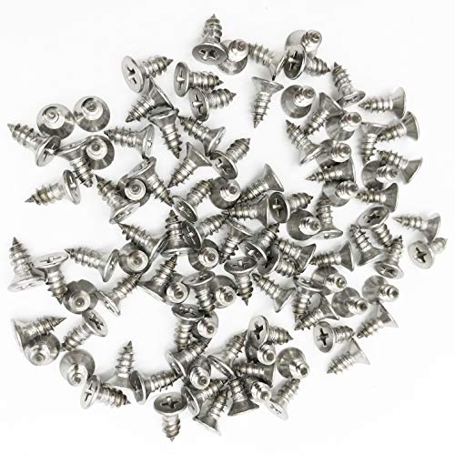 5 x 12mm Screw, Flat Head, Phillips Drive, Self Drilling, 304 Stainless Steel Drywall Wood Screws 100Pcs - size: 5 x 12mm
