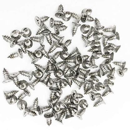 5 x 12mm Screw, Flat Head, Phillips Drive, Self Drilling, 304 Stainless Steel Drywall Wood Screws 100Pcs - size: 5 x 12mm