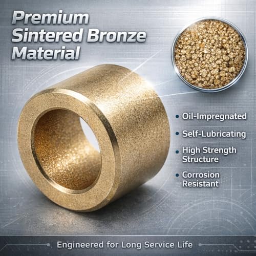 Sintered Bronze Sleeve Bearing Bushing 8mm ID x 12mm OD x 10mm L Oil-Impregnated 10pcs - size: 8*12*10mm
