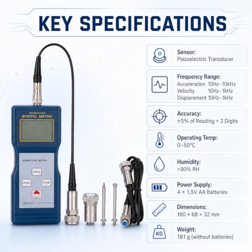 Digital Vibration Meter VM-6320 Vibration Analysis Meter Mechanical Vibration Meters