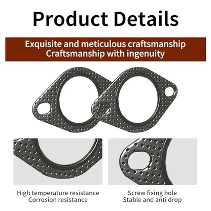 2 PCS Car Exhaust Gasket,2 Inch Reinforced High Temperature Gasket Exhaust Flange Gasket Car Accessories,Exhaust Flange Gasket for Most Cars Trucks (2 in) - size: 2 In