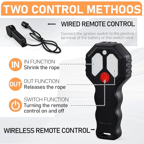 5500lb Electric Winch with Synthetic Rope, 12V DC - color: 5500LB Black