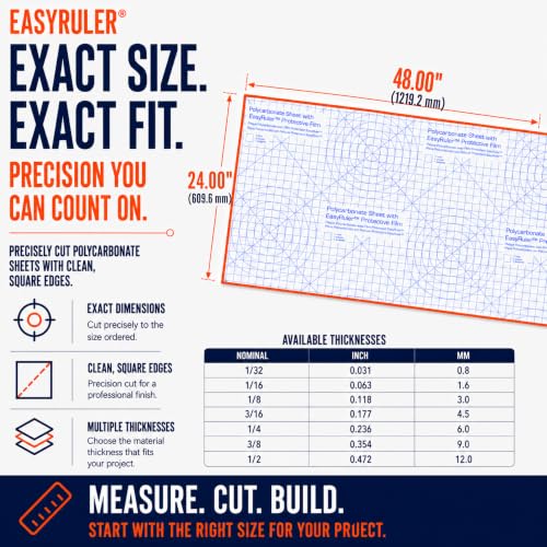 Polycarbonate Sheet 24 x 48 x 1/32" Clear Plastic, Plexiglass Replacement