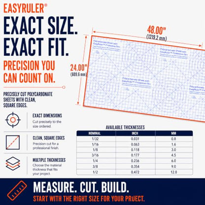 Polycarbonate Sheet 24 x 48 x 1/16" Clear Plastic, Plexiglass Replacement