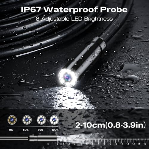 Endoscope Camera with Light, 1920P HD Borescope, 4.3" IPS Inspection Camera - size: 6.6FT Single Lens