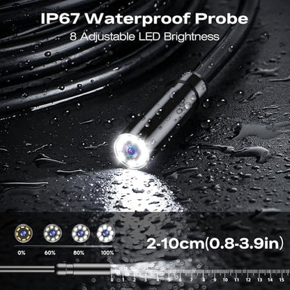 Endoscope Camera with Light, 1920P HD Borescope, 4.3" IPS Inspection Camera - size: 6.6FT Single Lens