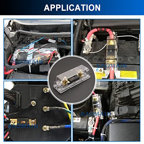 BAOMAIN 1-Pack 40A ANL Fuse Holder Kit Gold-Plated for Car Audio 12V - style: 40 Amp.