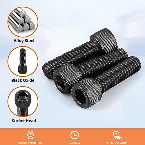5/16-18 x 3/4" Socket Head Cap Screws Cap Bolts, 12.9 Grade Alloy Steel Black Oxide, Allen Hex Drive, UNC Coarse Thread Fully Threaded, 10 PCS - size: 5/16-18 x 3/4"